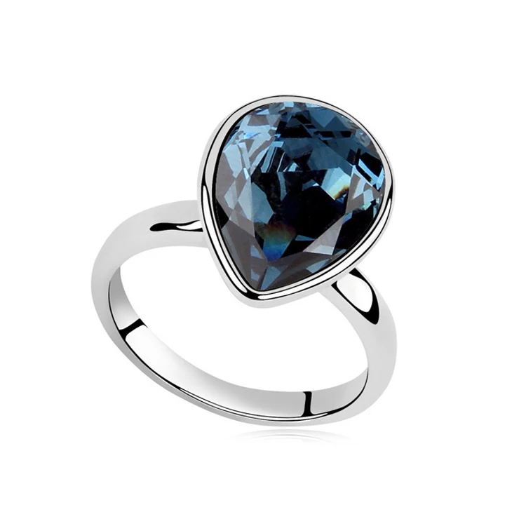 Роскошные Кристаллы от кольца Swarovski женское кольцо бижутерия новый белого золота