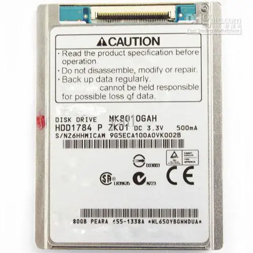 1," MK8010GAH 80GB ZIF CE HDD upgrade ipod video 5.5th жесткий диск