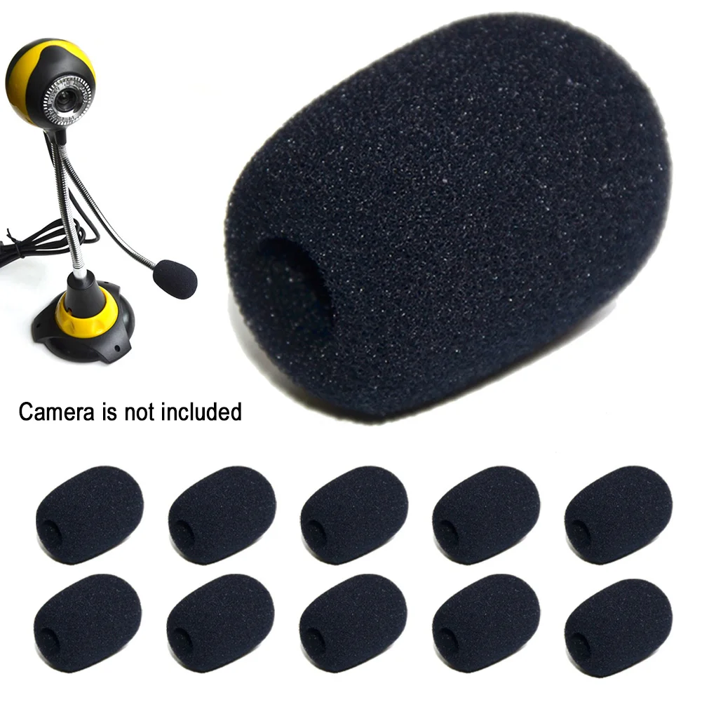 10pcs/lot Mini Black Microphone Cover Headset Windscreen Sponge Foam Mic Covers Protector | Электроника