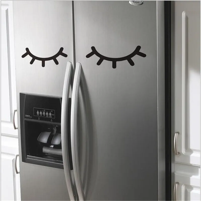 1 шт. черная наклейка на холодильник с ресницами домашний шкаф Наклейка стену