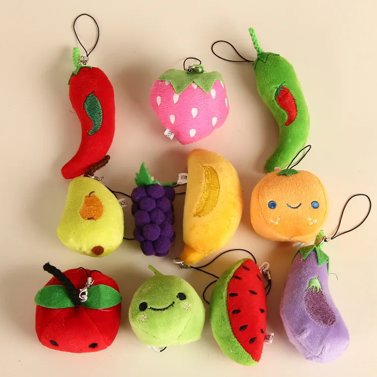 8 см Мини Симпатичные фрукты мягкие Подвески свадебный Декор подарок ключ Шарм