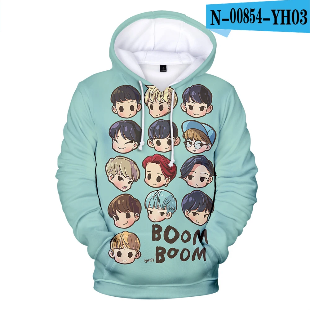 Kpop Bang Store Seventeen толстовки с 3D принтом женские/мужские модные уличные толстовки с капюшоном и длинным рукавом повседневные толстовки - Цвет: Серый