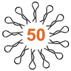 Универсальные зажимы для кузова в масштабе 110, 50 шт. в упаковке, металлические игрушки с дистанционным управлением для радиоуправляемого автомобиля, замена корпуса, черный и серебристый