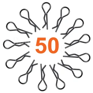 Универсальные зажимы для кузова в масштабе 110, 50 шт. в упаковке, металлические игрушки с дистанционным управлением для радиоуправляемого автомобиля, замена корпуса, черный и серебристый