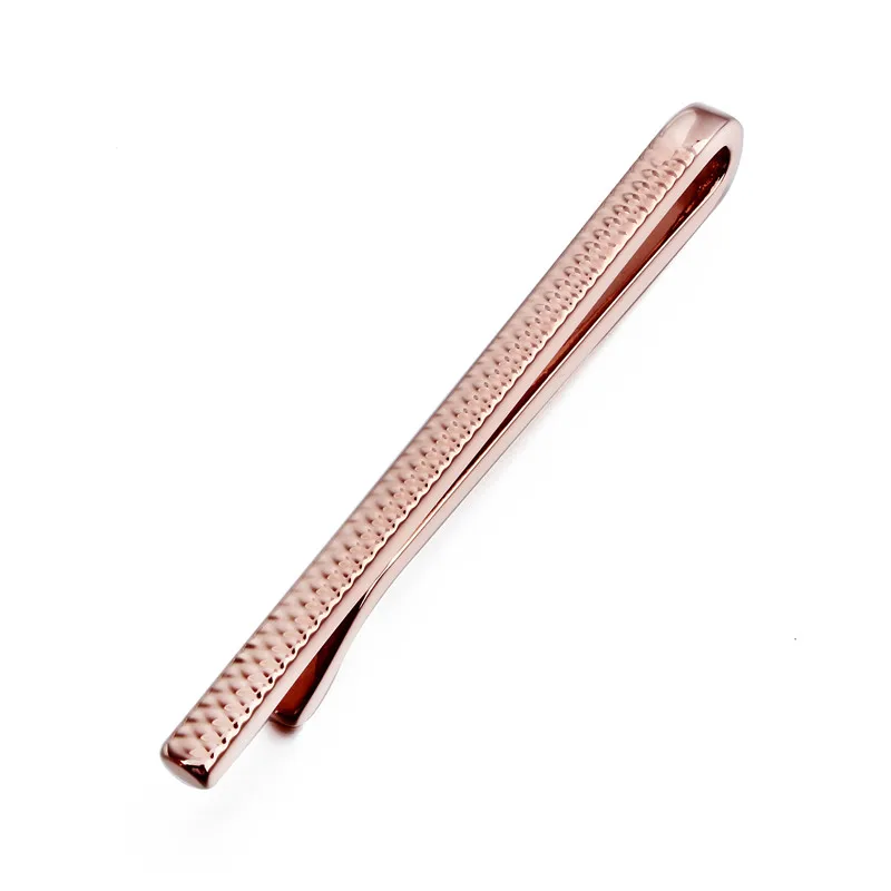 Rose Gold Embossed Хоусон, простой дизайн, зажим для галстука, серебряный цвет, деловой и деловой ГАЛСТУК-бар для узкого галстука, 4 цвета на выбор - Окраска металла: Rose Gold Embossed