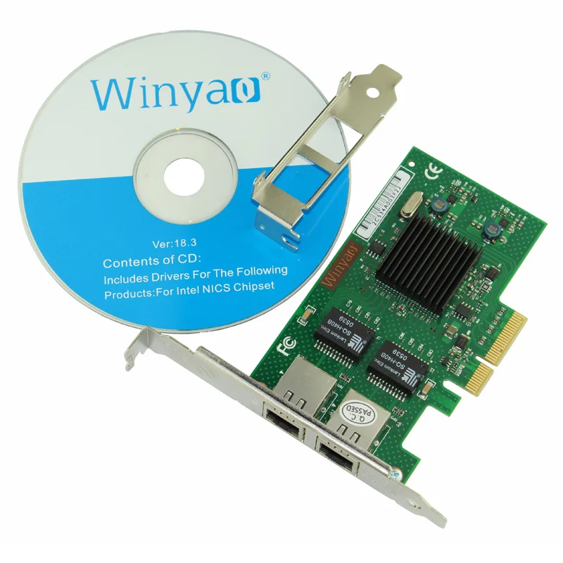 2 порта Gigabit Ethernet сетевой адаптер 1000 м PCIe X4 NIC карта JL82576EB чипсет | Компьютеры и офис