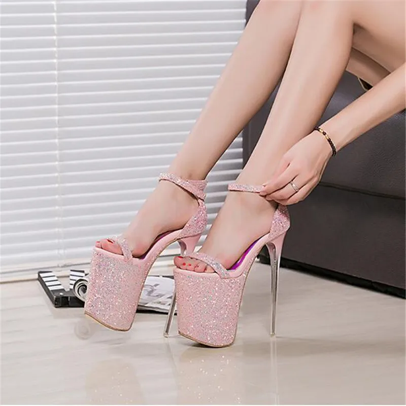 Summer new high-quality women's shoes 20 cm stiletto high-heeled sandals fashion casual platform increase show | Обувь