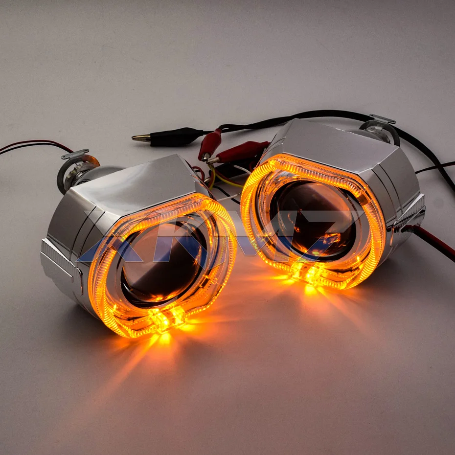 Фары линзы ангельские глазки би-ксенон H1 HID проектор квадратный переключатель ходовые огни Halo объектив Комплект для H7 H4 автомобильные аксессуары