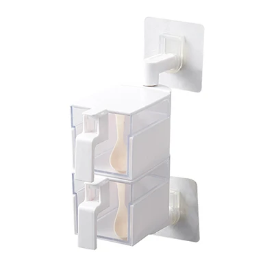 Кухонная коробка для приправ прозрачный котелок специй вращающийся настенный