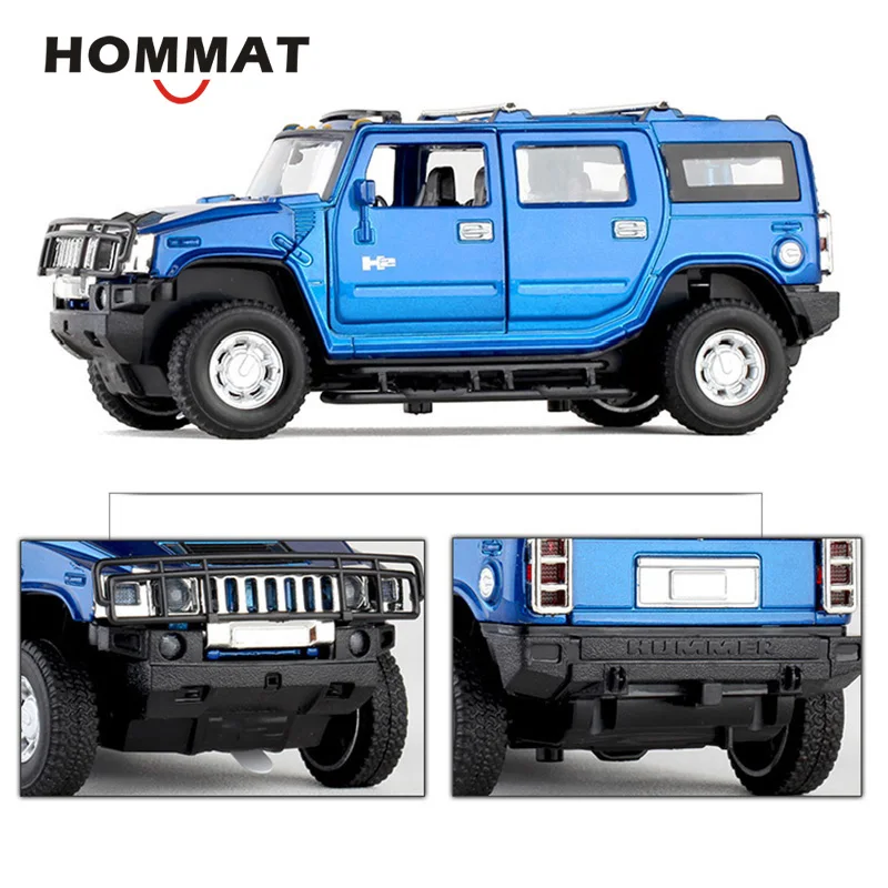 HOMMAT имитация 1:32 Hummer H2 внедорожный внедорожник литая модель игрушечного автомобиля Модель автомобиля литая металлическая коллекция подарок назад красный