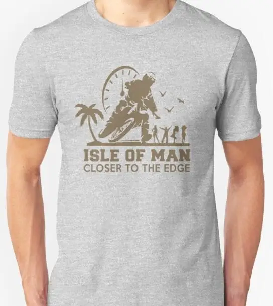 Мужская футболка в стиле панк Isle of Man хлопковая Футболка с принтом Остров Мэн