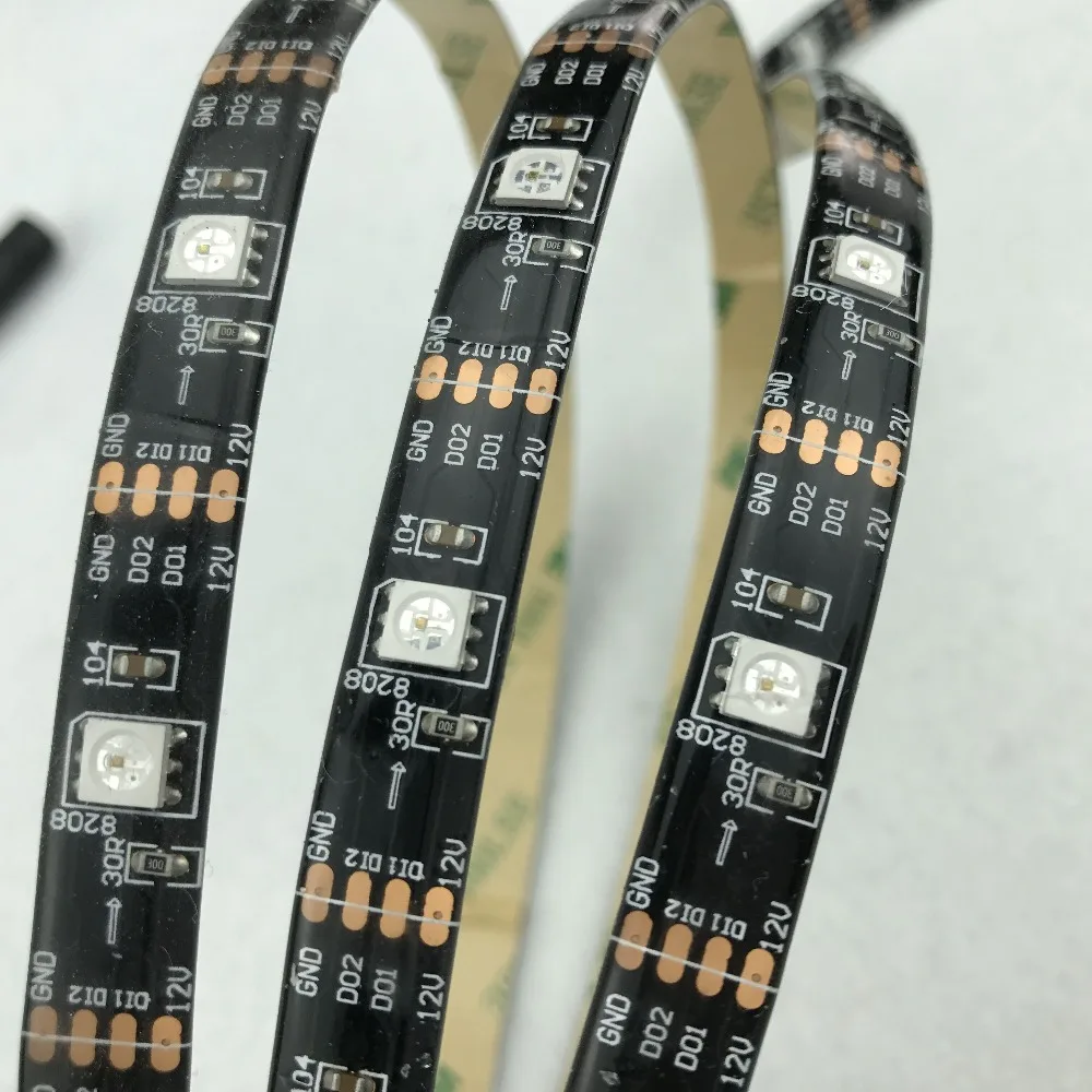 Полноцветсветодиодный Адресуемая Светодиодная лента RGB 5050 GS8208 (похожая на WS2813) 12