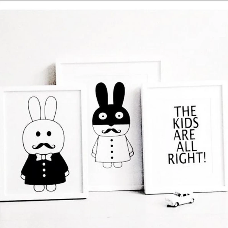 Милый кролик животное наклейка на стену для детской комнаты съемные обои