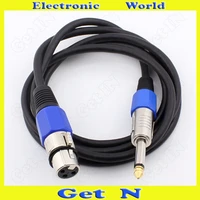 10pcs 1 5meter 2 polepin 6 356 5 cannon connector wire cord cable for microphone micro phone 6 356 5 cannon female