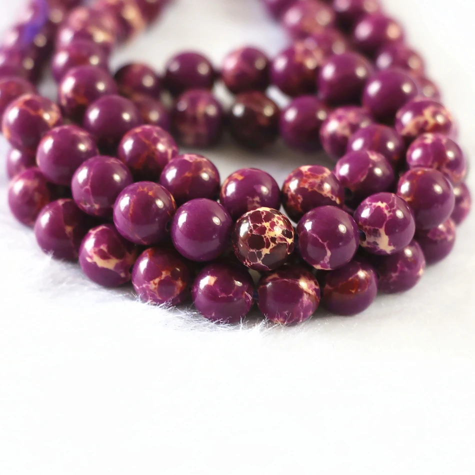 

New purple emperor stone 6mm 8mm 10mm 12mm hot sale round loose beads diy jewelry gift making B121