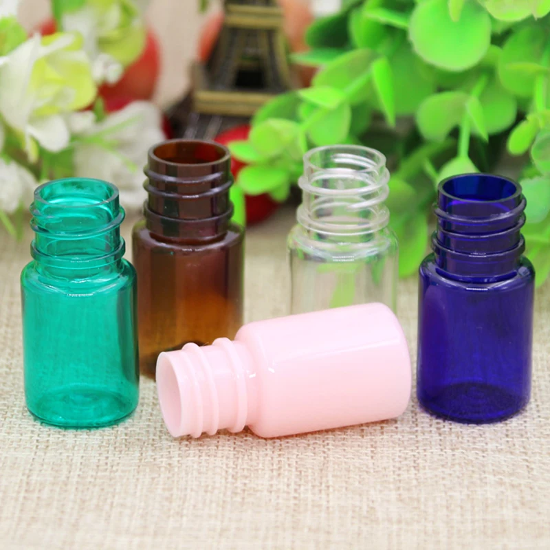 

200pcs 5ml empty lotion plastic cosmetic bottles with lid,multicolor PET bottles for cosmetic packaging, travel size pot