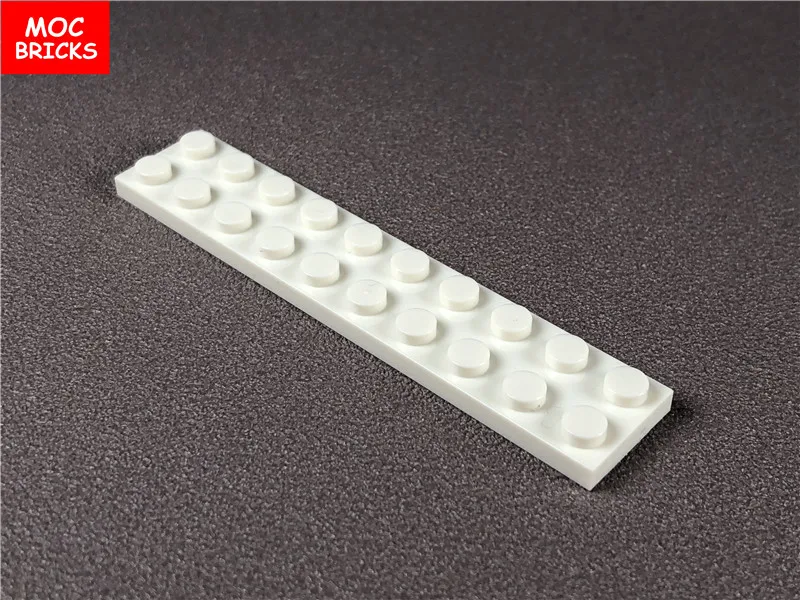 50 шт./лот MOC кирпичи белая пластина 2X10 подходит с 3832 Обучающие Строительные блоки