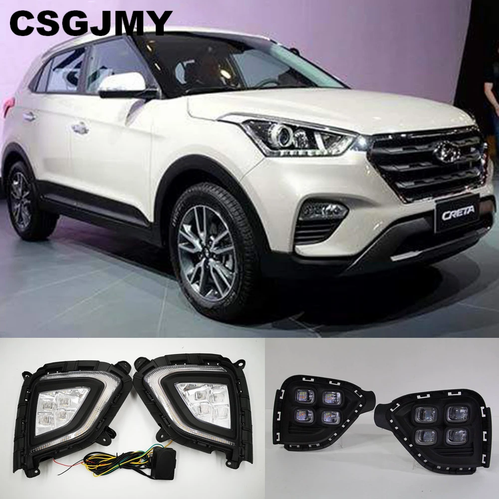 CSGJMY 1 пара DRL для Hyundai Creta IX25 2017 2018 2019 2020 Светодиодный дневной светильник колпак