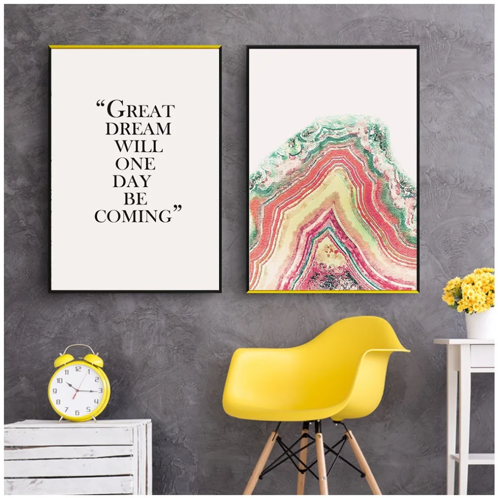 HD Print Modern Colorful Abstract Ocean Wave Canvas Art Painting Inspirational Quote Poster Wall Picture For Living Room | Дом и сад