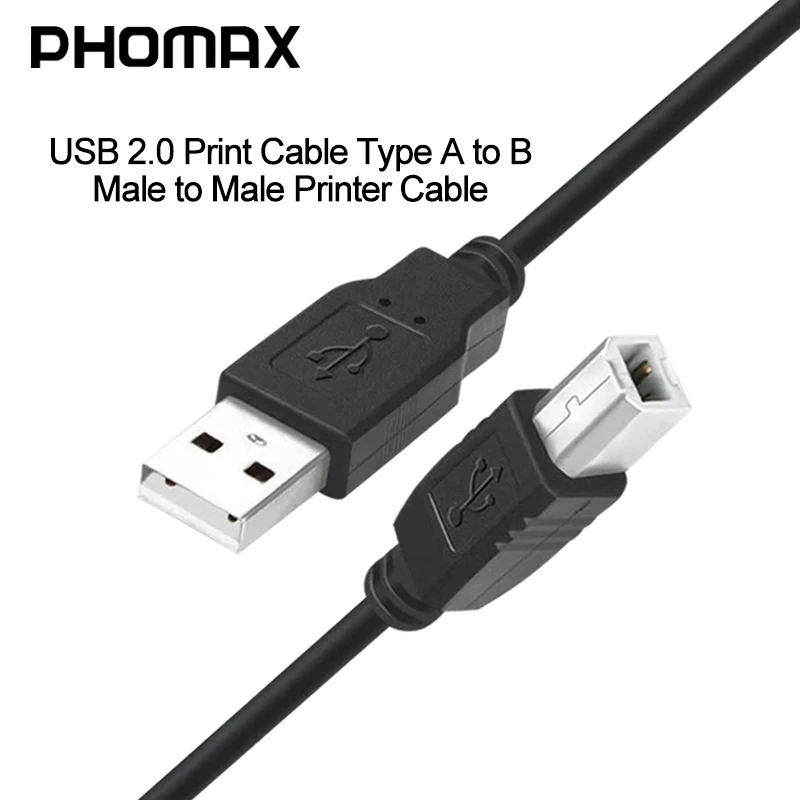 Кабель для принтера PHOMAX USB 2 0 тип A на B штекер кабель Canon Epson HP ZJiang принтер этикеток