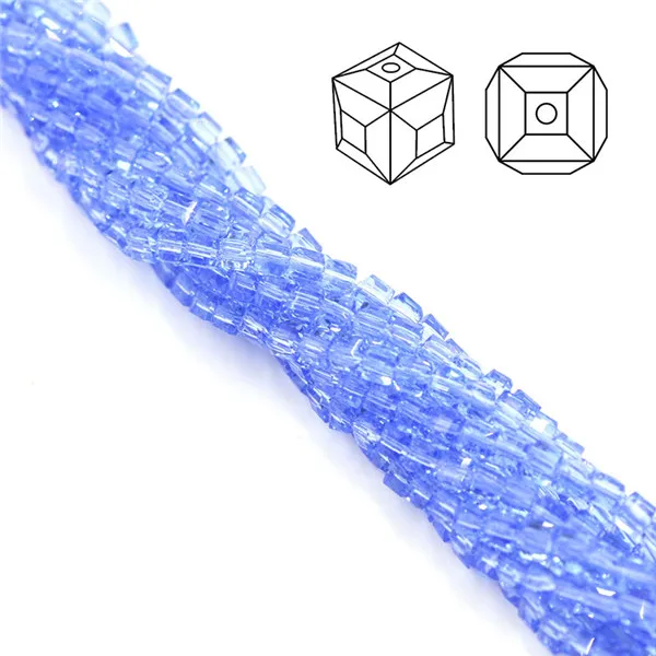 light blue ZHUBI 100 шт 3 мм модные разделительные кубики граненые хрустальные бусины амулеты конфетные стеклянные Квадратные бусины для изготовления ювелирных изделий из бисера - Цвет: light blue