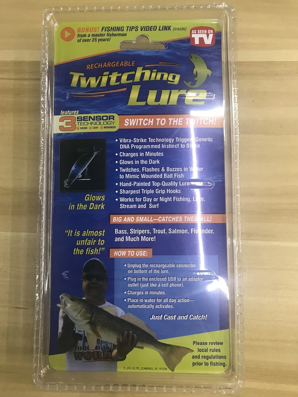 Приманка рыболовная жесткая со светодиодный светильник кой зарядкой от