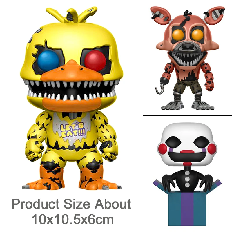 5 шт./компл. Five Nights At Freddy's» «пять ночей у Фредди» Игрушки FNAF ПВХ фигурка героя 5 Fazbear Модель Кукла с принтом "Кошмар Funtime Фокси» из мультфильма для мальчика, Бонни, Чика