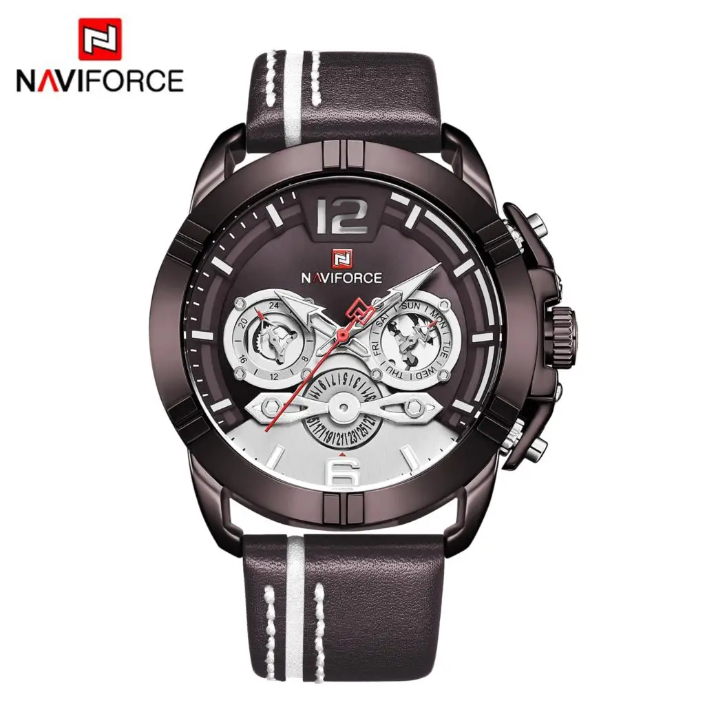 CECECE Новинка, мужские часы NAVIFORCE, Топ бренд, для мужчин, s, военные, спортивные, кварцевые часы, мужские, кожа, водонепроницаемые, с календарем, часы, Relogio Masculino - Цвет: CECECE