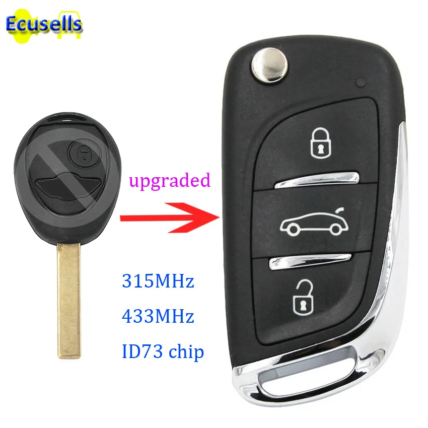 Обновленный складной дистанционный ключ брелок в стиле DS для BMW Mini Rover 75 2002 2005 315