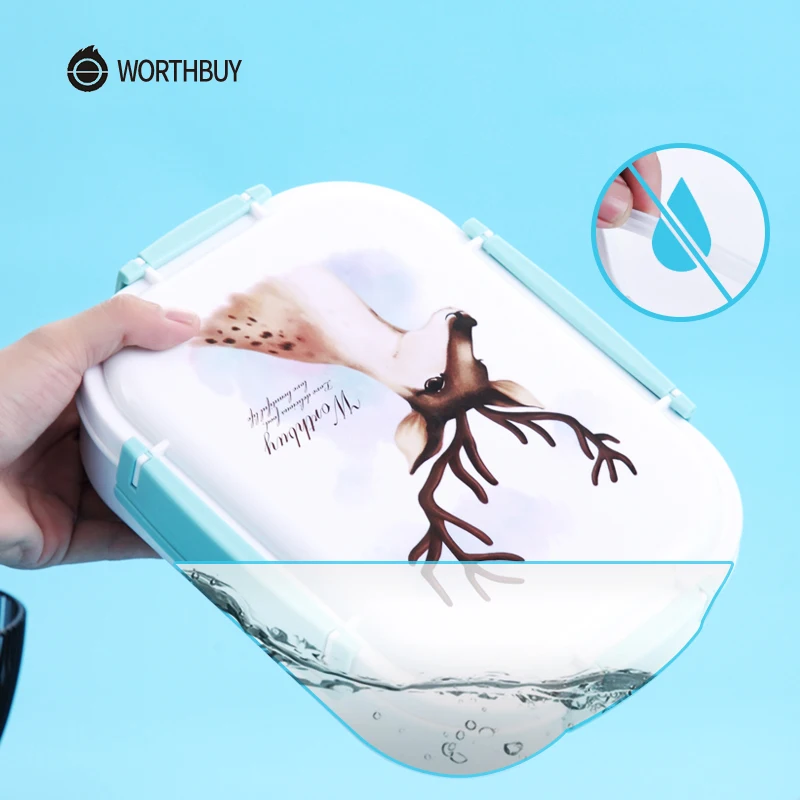 WORTHBUY японский цветной узор Bento Box 304 Ланч-бокс из нержавеющей стали с отсеками для