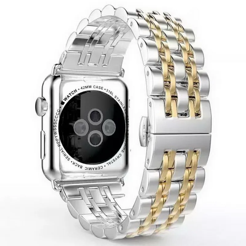 Ремешок из нержавеющей стали для Apple Watch 1 2 3 4 браслет с соединителем iwatch 38 мм 42 40 44