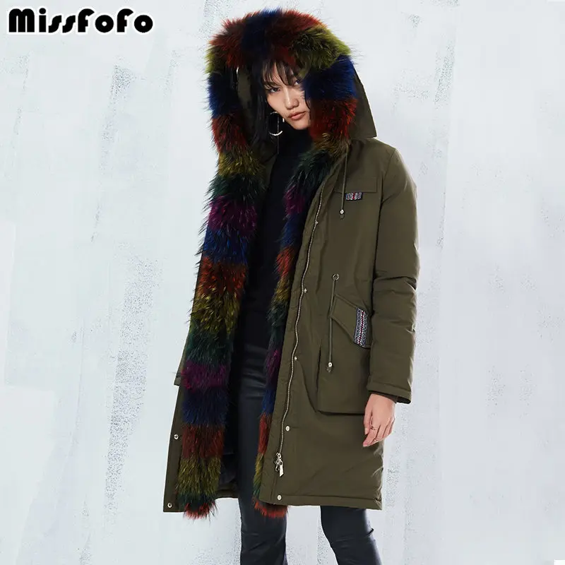 MissFoFo 2017 зимняя хлопковая парка 11 Глобальный шоппинг фестиваль Длинная зеленая