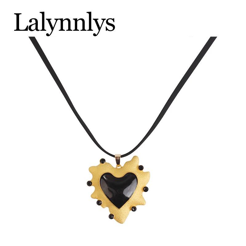 Lalynnlys Boho ZA ожерелье с подвеской в виде сердца, винтажные массивные Стразы, ожерелье s для женщин, ювелирные изделия, подарки, горячая Распродажа N68041