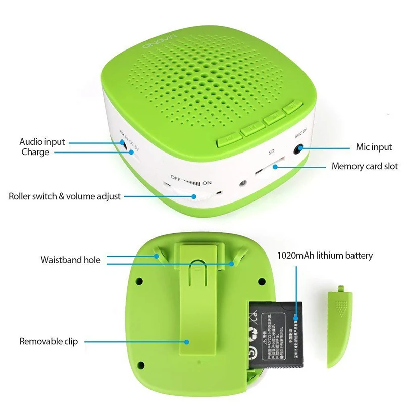MAONO портативный усилитель для колонок Mini Voice Megaphone поясной ремень с зажимом