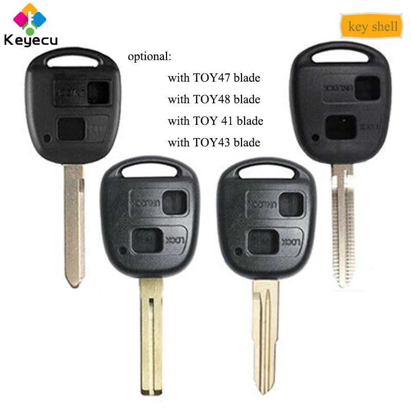 KEYECU дистанционный чехол для ключа автомобиля с 2 кнопками TOY41/TOY43/TOY47/TOY48 Blade FOB Toyota