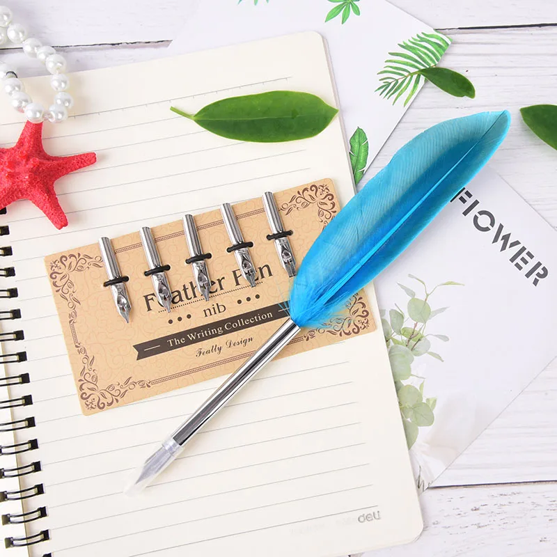 1 комплект хит перьевая ручка авторучка перо косая + 5 шт. резной металлический