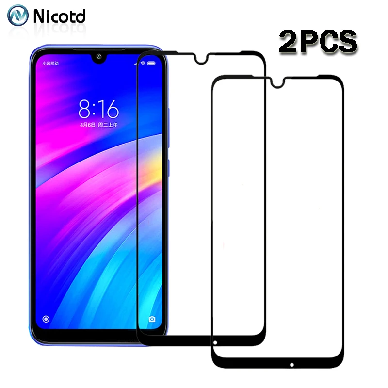 Для Xiaomi Redmi 7 7A Nicotd 2 шт. полное покрытие пленка 2.5D для Note Pro закаленное стекло