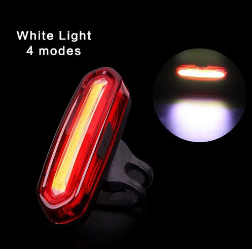 white light Охлаждать USB Перезаряжаемые горный велосипед задний фонарь MTB безопасности предупреждающий сигнал поворота фонарик, велосипедная фара, высокомощный светодиодный велосипедный фонарь - Цвет: white light