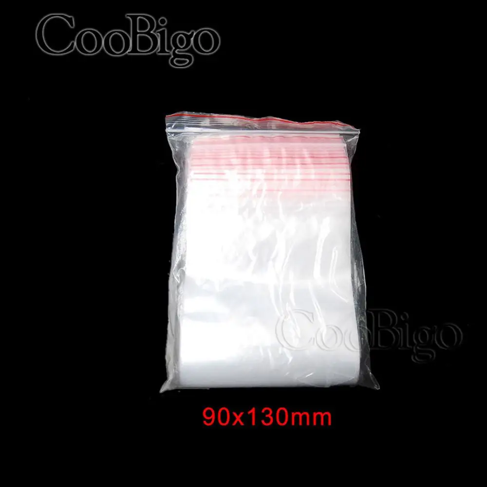 100 шт Толщина 0,05 мм 0,06 мм 0,07 мм 0,1 мм Ювелирные изделия Ziplock застежка-молния замок Reclosable Пластиковые Поли прозрачные сумки Ziplock мешок - Цвет: 90x130mm