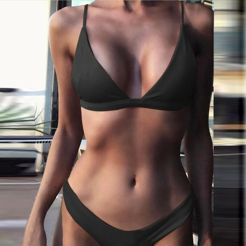 Женский сексуальный комплект бикини бюстгальтер с вкладышами пуш ап пляжный