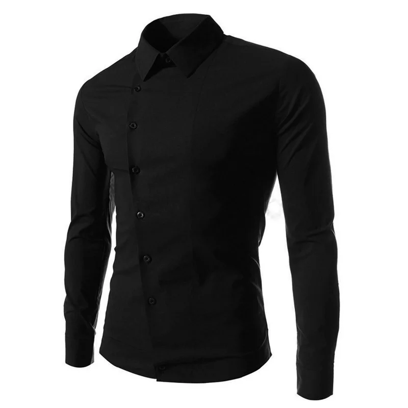 Модная одежда для отдыха весна-осень 2020 Мужская рубашка с диагональной пряжкой