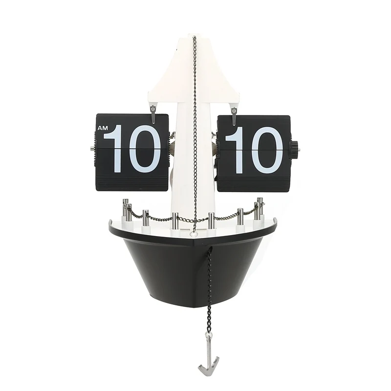 flip clock Autobots Аутентичные европейские Гостиная Кабинет Спальня украшение кварцевая техника парусник Флип настенные настольные часы - Цвет: flip clock