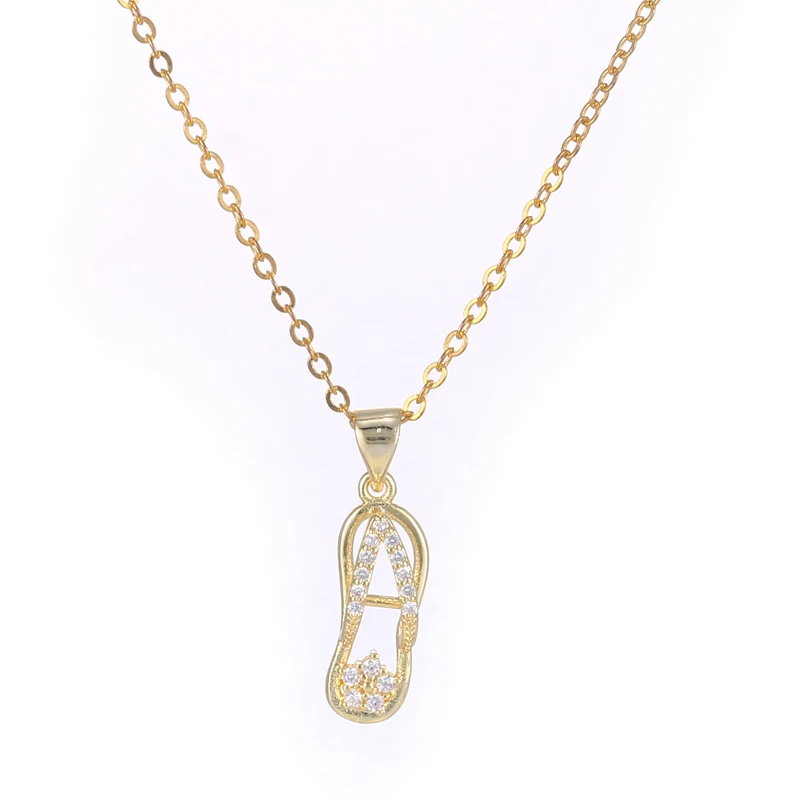 Женский красивый браслет тапочки подвески позолоченная обувь Подвеска Ожерелье