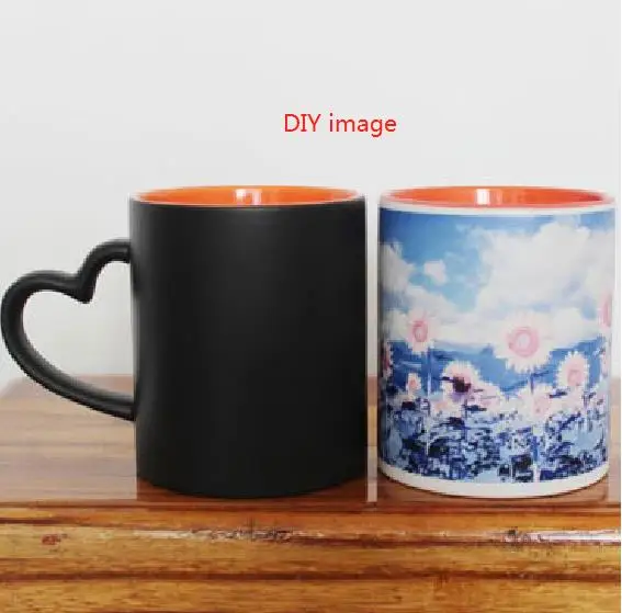 DIY фото кружка горячая вода изменение цвета керамическая чашка внутри цвет s снаружи DIY Фото керамическая кружка настроить изображение подарок мазвэй - Цвет: Оранжевый