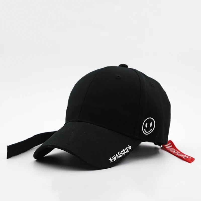 Unisex Cotton Caps Female Baseball Hats Cap for Women Men Street Style Hip Hop Bone Snapback Embroidery Letters Smile Youth Caps