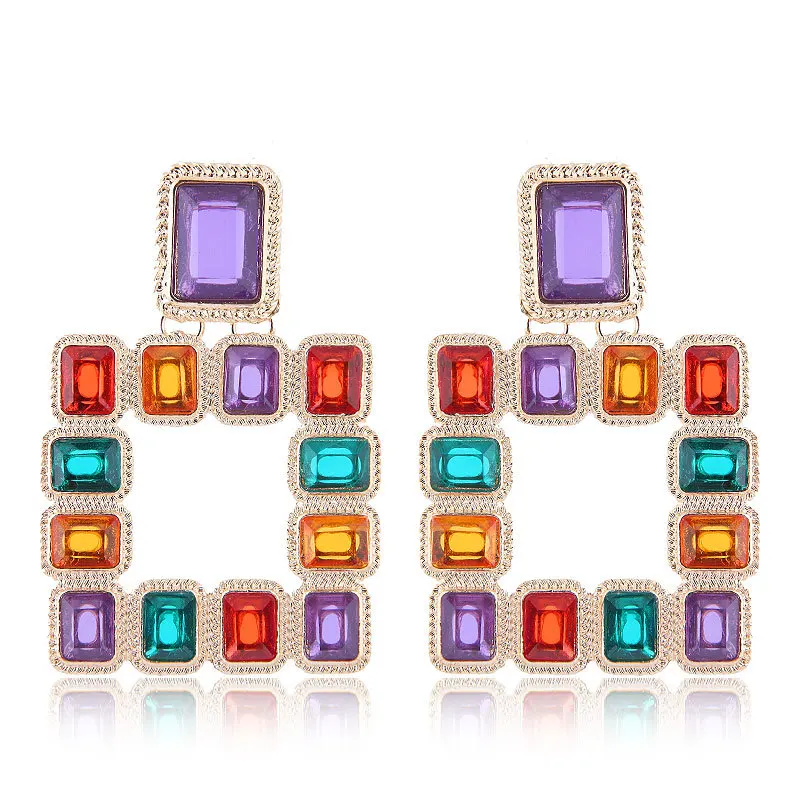 New European And American Coloured Acrylic Earrings Alloy Zaza Style Simple Fashion Lady | Dangle