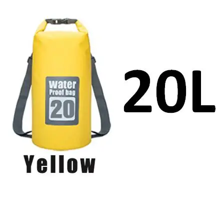 Качественные ультралегкие 5L/10L/15L/20L водонепроницаемые сумки для хранения сухих мешков для каноэ каяк Рафтинг Спорт на открытом воздухе сумки для плавания - Цвет: Yellow 20L