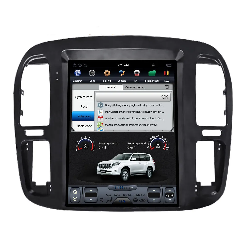 12," Tesla Android автомобильный мультимедийный Стерео DVD gps навигатор для Toyota Land Cruiser 100 Lexus LX470 1998 1999 2000 2001 2002
