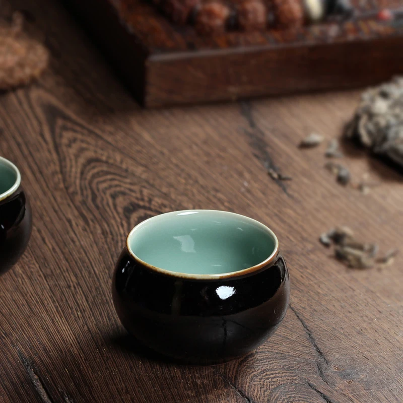 2 шт Китайский Longquan Celadon фарфоровая чайная чашка чайное блюдце чаша для чая чайник черная глазурь 85 мл китайский чайный горшок Celadon чайные чашки