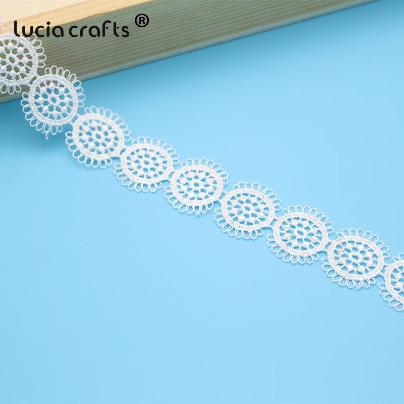 Продажа Lucia Crafts 1 ярд/2 ярд кружевная вышивка отделка ленты пэчворк свадебная
